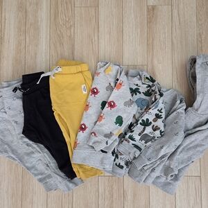 H&M Kids Joggers and Sweatshirts Set in Gray, Yellow, and Black